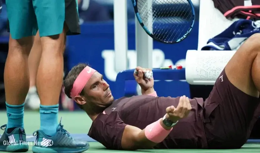 Rafael Nadal overcomes early scare and bloody nose to reach third round