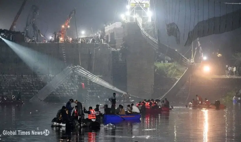 Bridge collapses in India, death toll reaches 132
