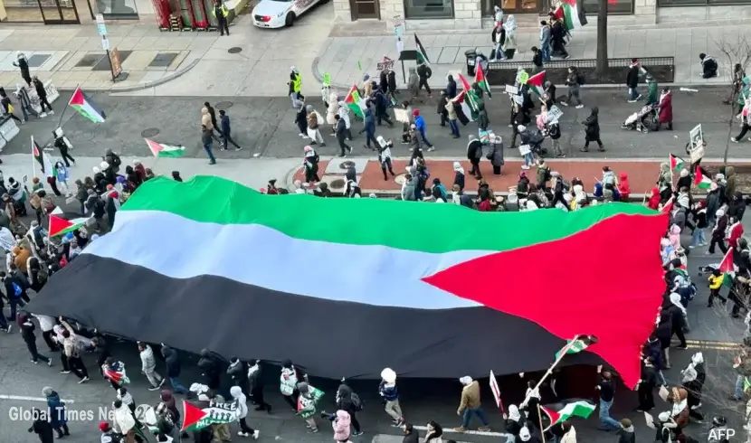 Thousands gathered in London to call for an immediate cease-fire in Gaza
